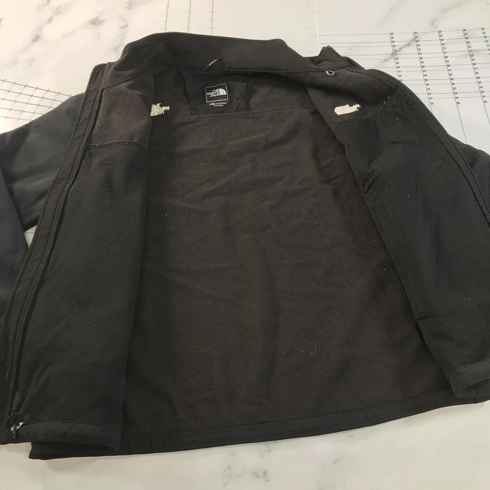 The North Face Jacket Mens XL Black Softshell Full Zip Fleece Lined Outdoor